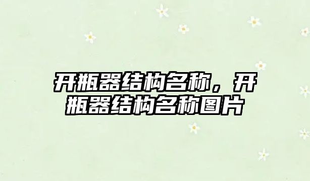 開(kāi)瓶器結(jié)構(gòu)名稱(chēng)，開(kāi)瓶器結(jié)構(gòu)名稱(chēng)圖片